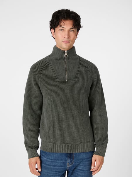 Troyen en tricot pour hommes Vert foncé, présenté sur un modèle