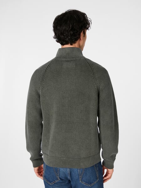 Troyen en tricot pour hommes Vert foncé, présenté sur un modèle