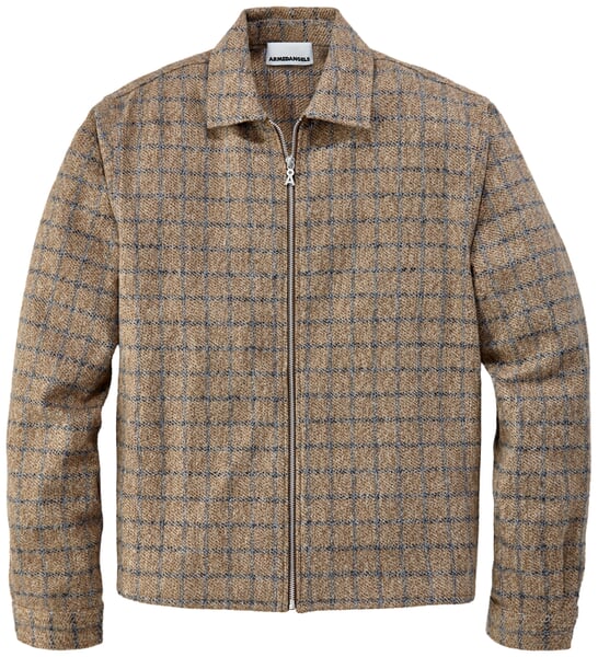 Men's jacket with zipper Camel