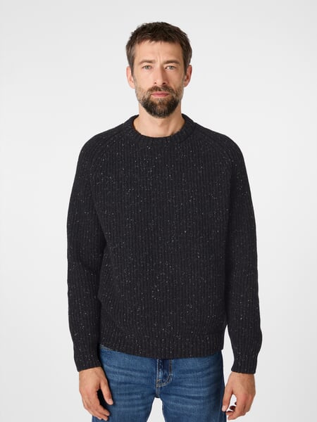 Pull en maille pour homme Noir, présenté sur un modèle