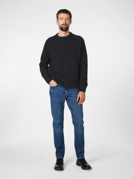 Pull en maille pour homme Noir, présenté sur un modèle