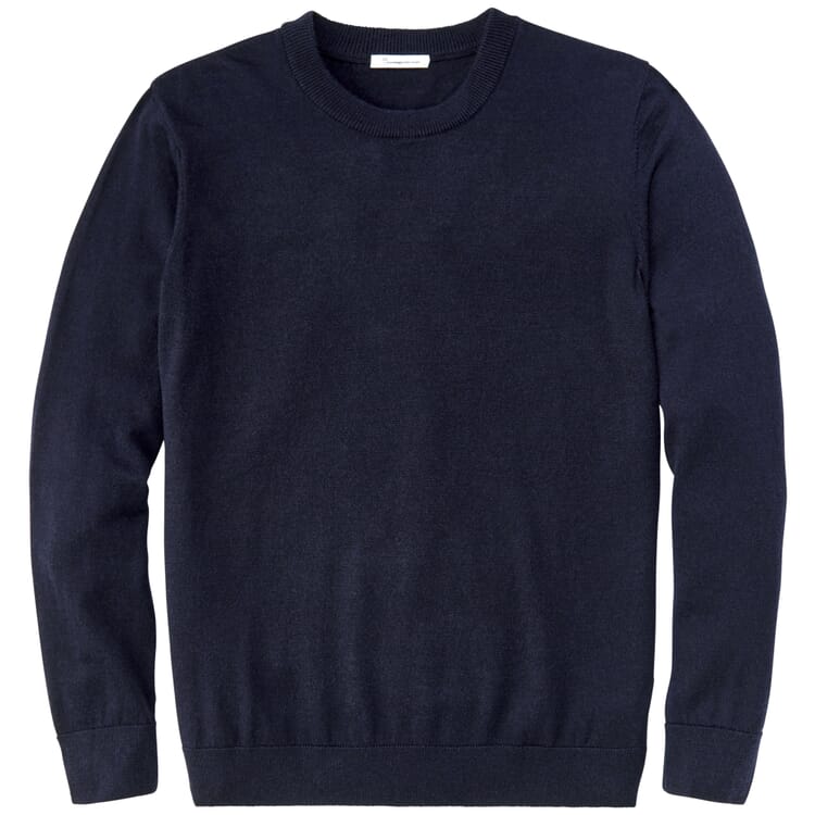 Maglione da uomo in lana merino, Navy