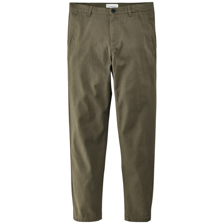 Pantalon homme en toile de coton, olive clair