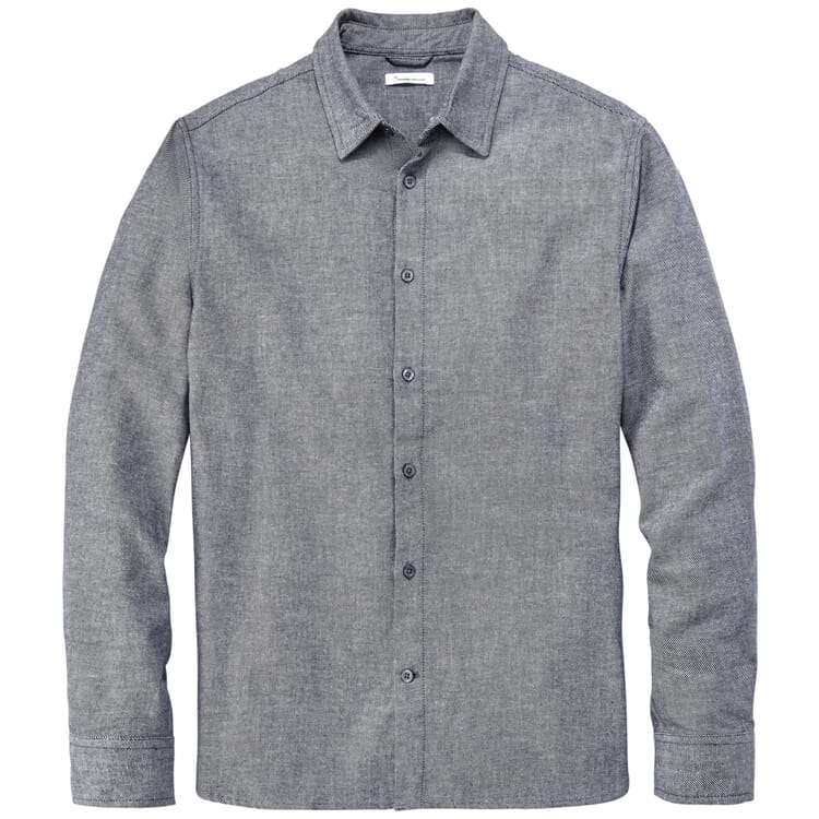 Heren flanellen overhemd, Blauw-melange