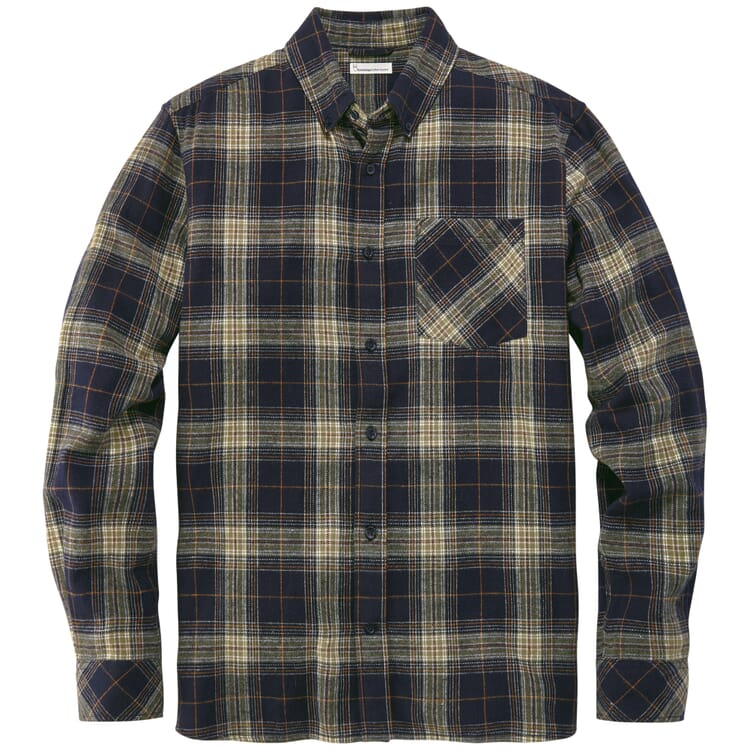 Chemise en flanelle à carreaux pour hommes, Vert et bleu
