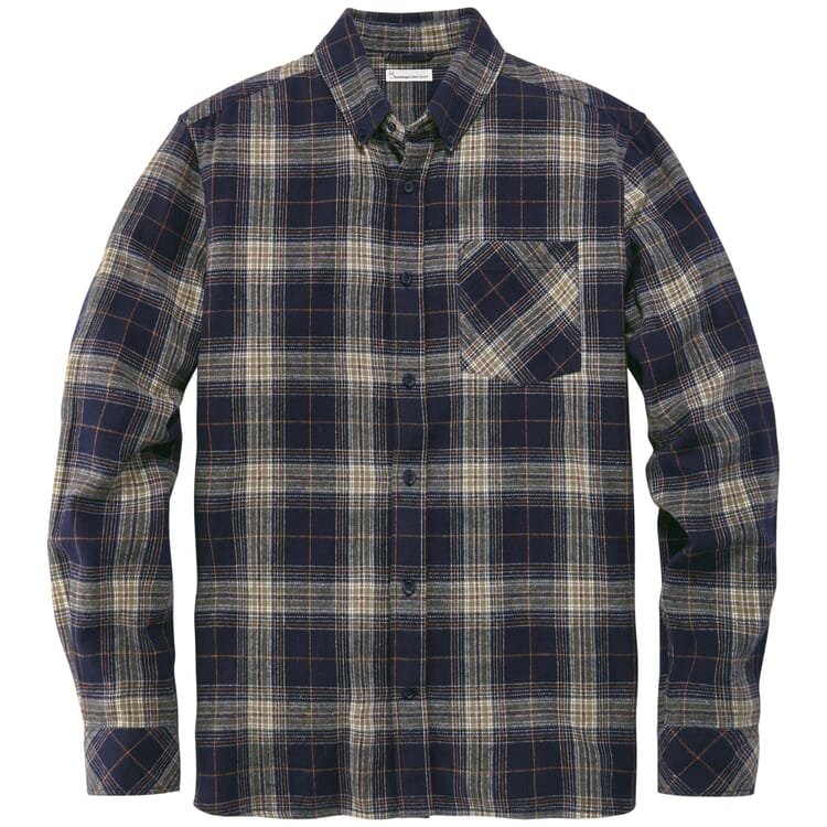 Camisa de franela a cuadros para hombre, Verde-azul
