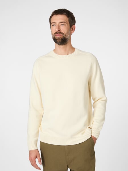 Herrenpullover Baumwolle Offwhite, Tragebild