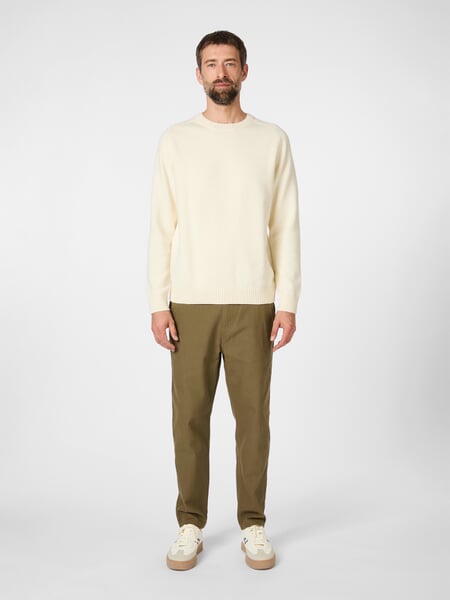 Herrenpullover Baumwolle Offwhite, Tragebild