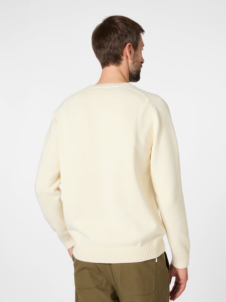 Herrenpullover Baumwolle Offwhite, Tragebild