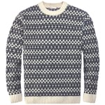 Heren Trui Lamswol Offwhite-Navy