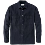 Stribet skjortejakke til mænd Navy-sort