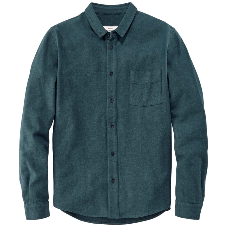 Camisa de franela para hombre, Verde petróleo
