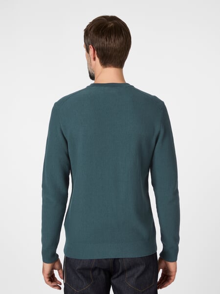 Herren-Strickpullover Petrolgrün, Tragebild