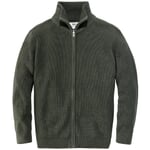 Herren-Strickjacke mit Zip Grünmelange