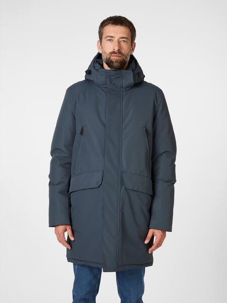 Herren-Winterparka Mittelblau, Tragebild