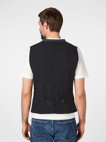 Men's vest structured stripes Anthracite, presented on a model