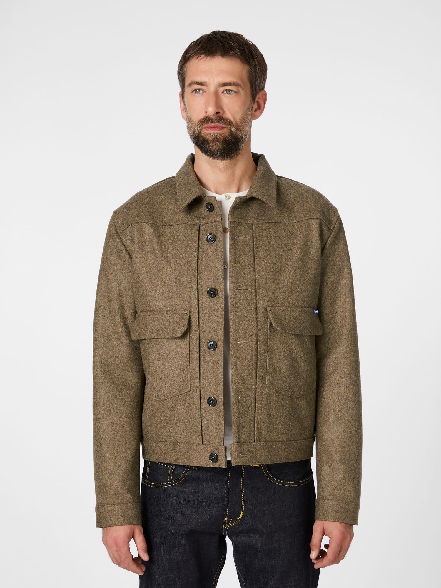 Men's wool blouson, Beige melange | Manufactum