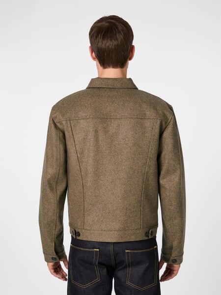 Herren-Wollblouson Beigemelange, Tragebild