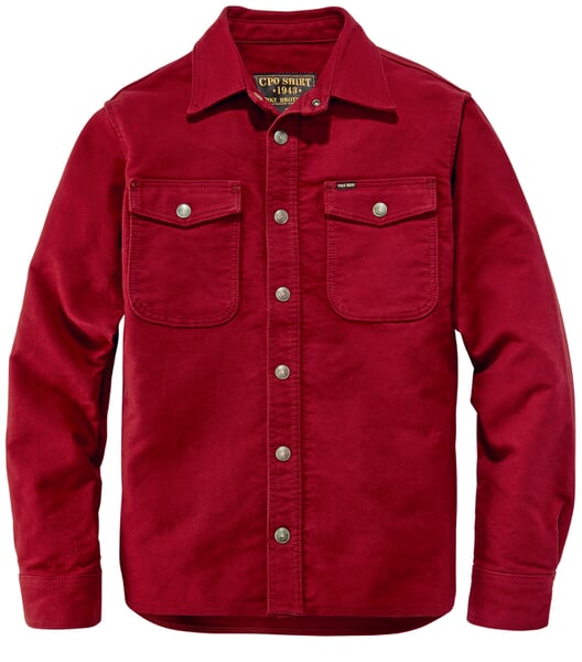 Mens shirt jacket moleskin Rusty red
