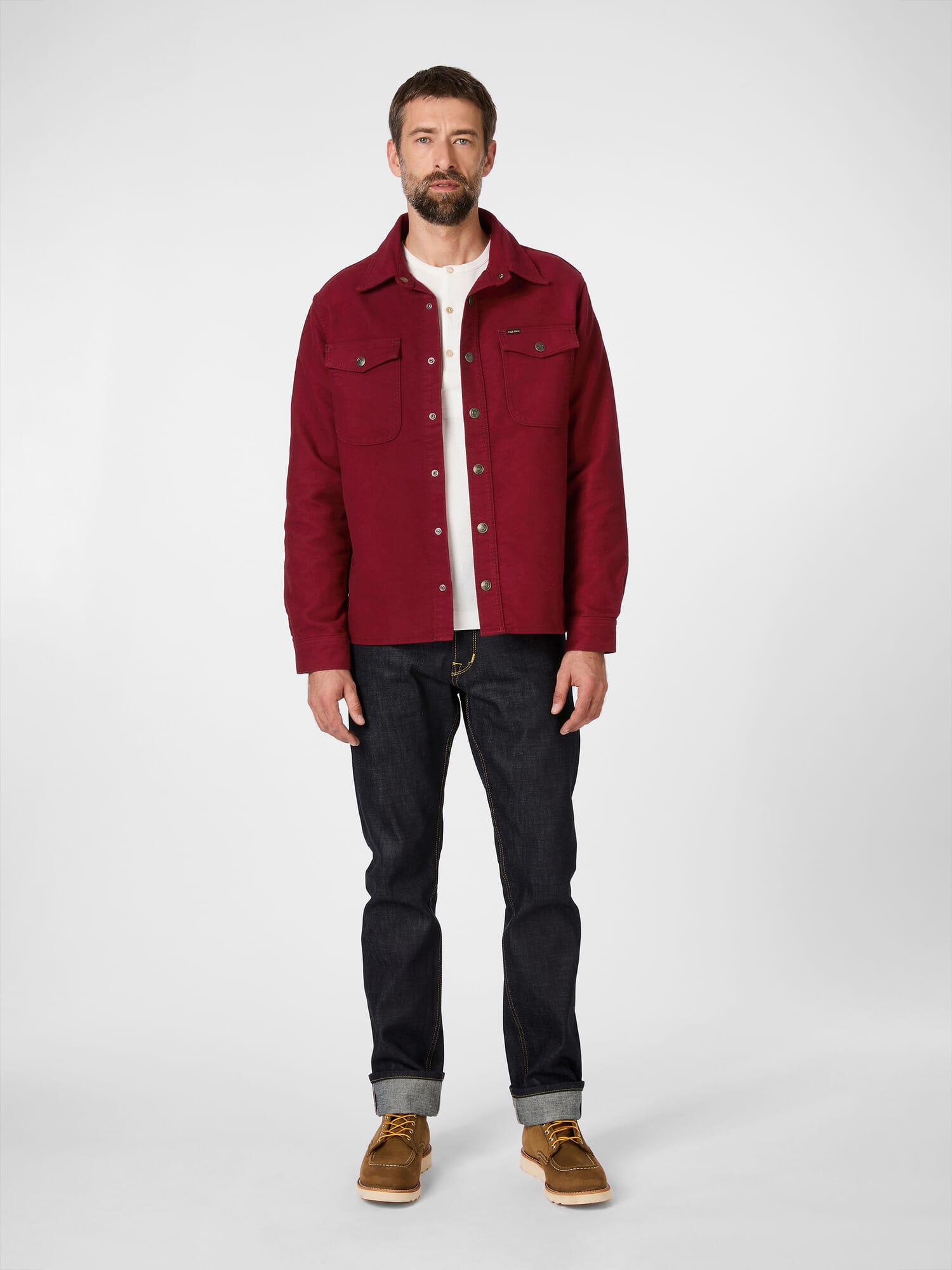 ジャケット・アウター M47& moleskin shirt set Mens shirt jacket moleskin, Rusty red | Manufactum