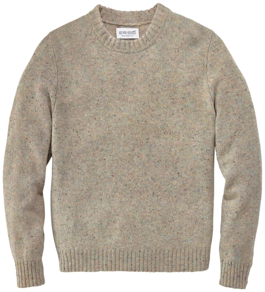 Herren-Shetlandpullover Naturmelange