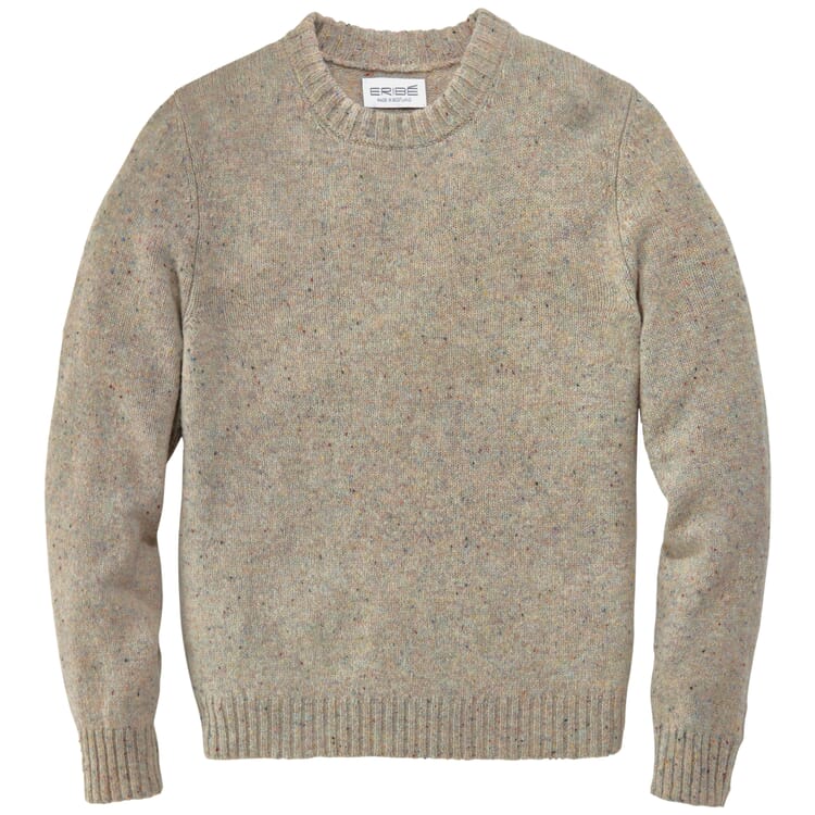 Men's shetland sweater, Natural melange