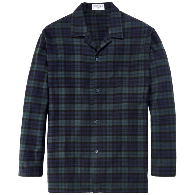 Pijama de franela para hombre, Negro-azul marino-verde