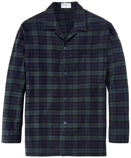 Pyjamas i flannel til mænd Sort-navy-grøn