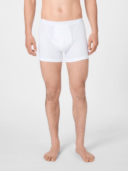 Herren-Retroshorts Weiß, Tragebild