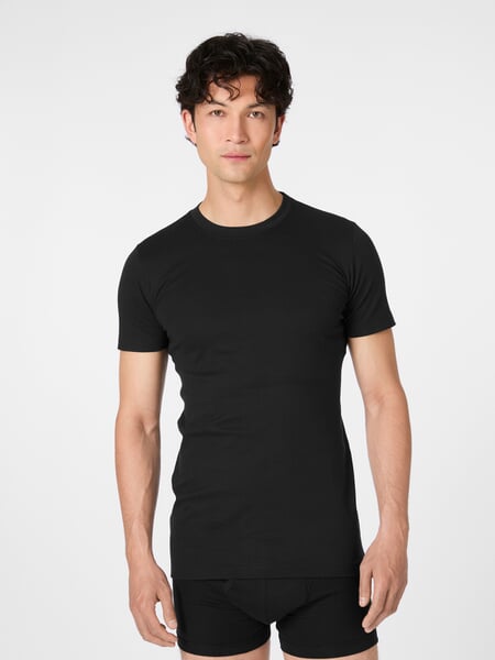 Herren-American-Shirt Schwarz, Tragebild