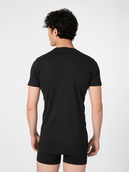 Herren-American-Shirt Schwarz, Tragebild