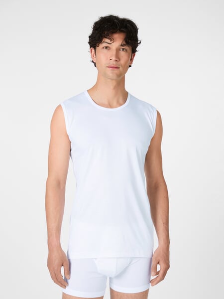 Herren-Undershirt Weiß, Tragebild