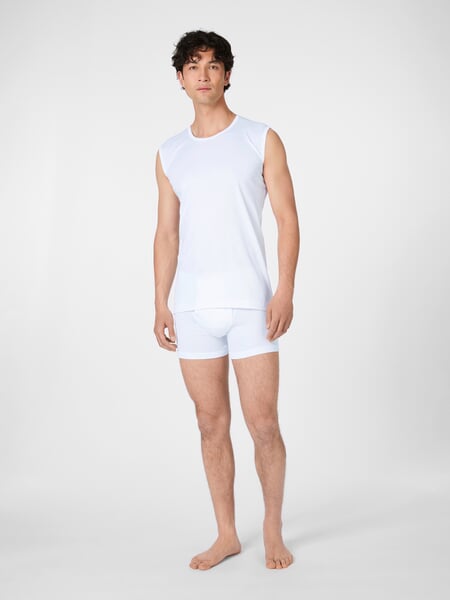 Herren-Undershirt Weiß, Tragebild