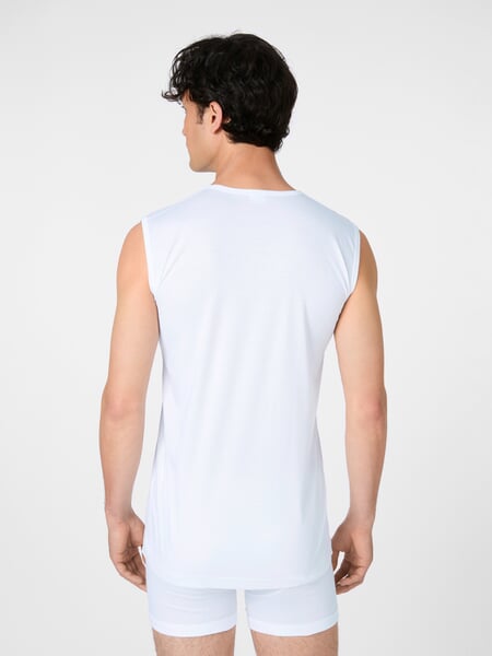 Herren-Undershirt Weiß, Tragebild
