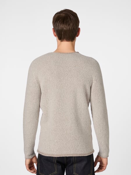 Herren-Raglanpullover Natur-Taupe, Tragebild