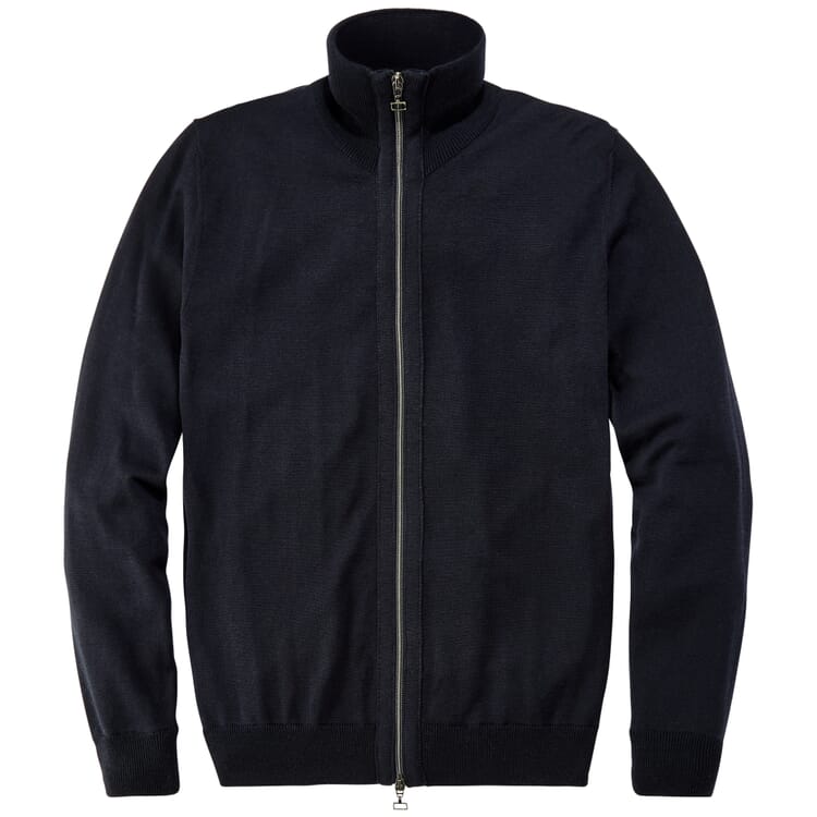 Cardigan til mænd med lynlås, Navy