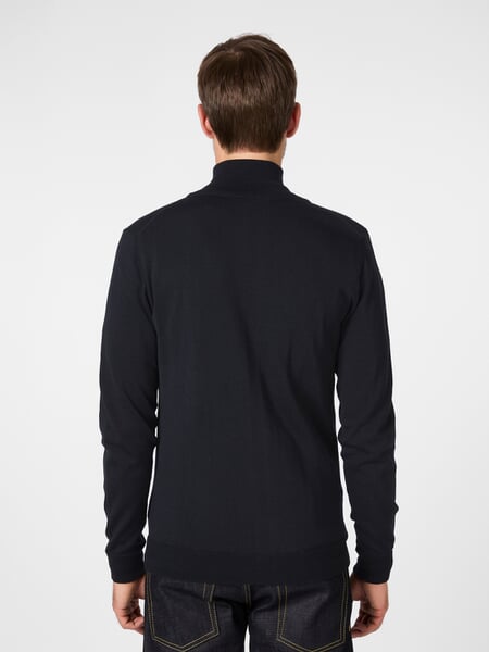 Herren-Strickjacke mit Zip Navy, Tragebild