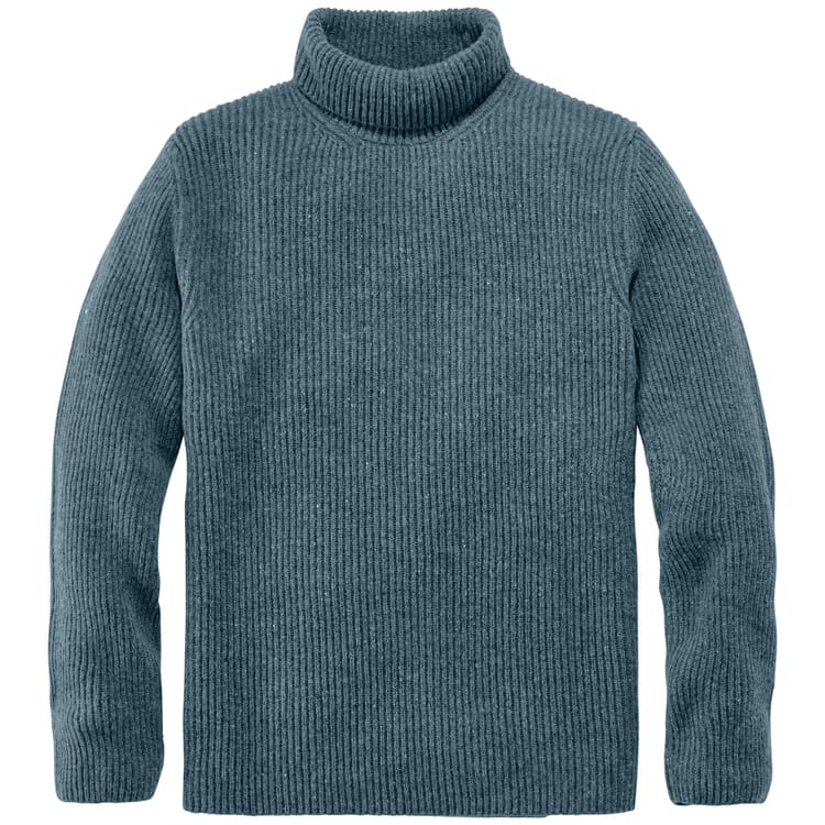 Maglia da uomo in filato melange, Petrolio