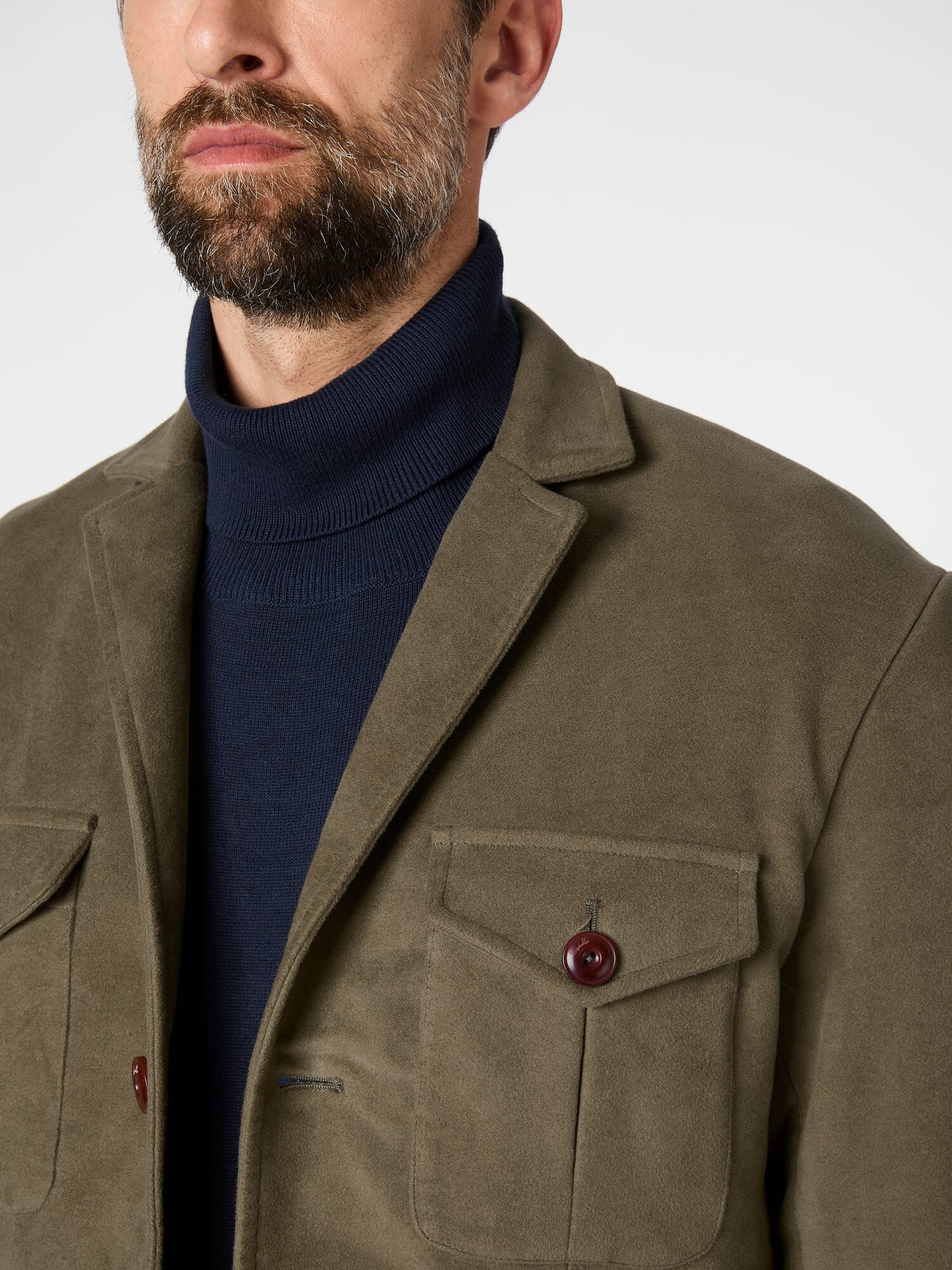 Men's jacket moleskin, Green olive | Manufactum