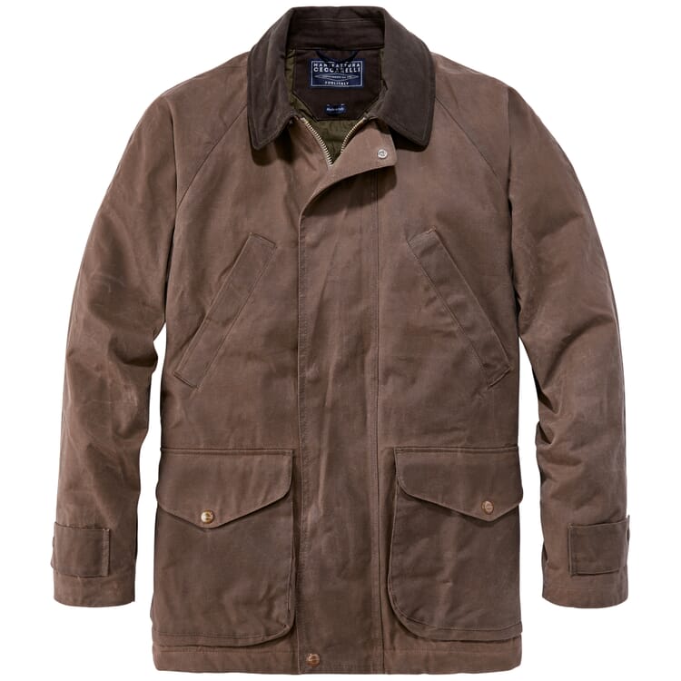 Chaqueta de hombre encerada, Marrón medio