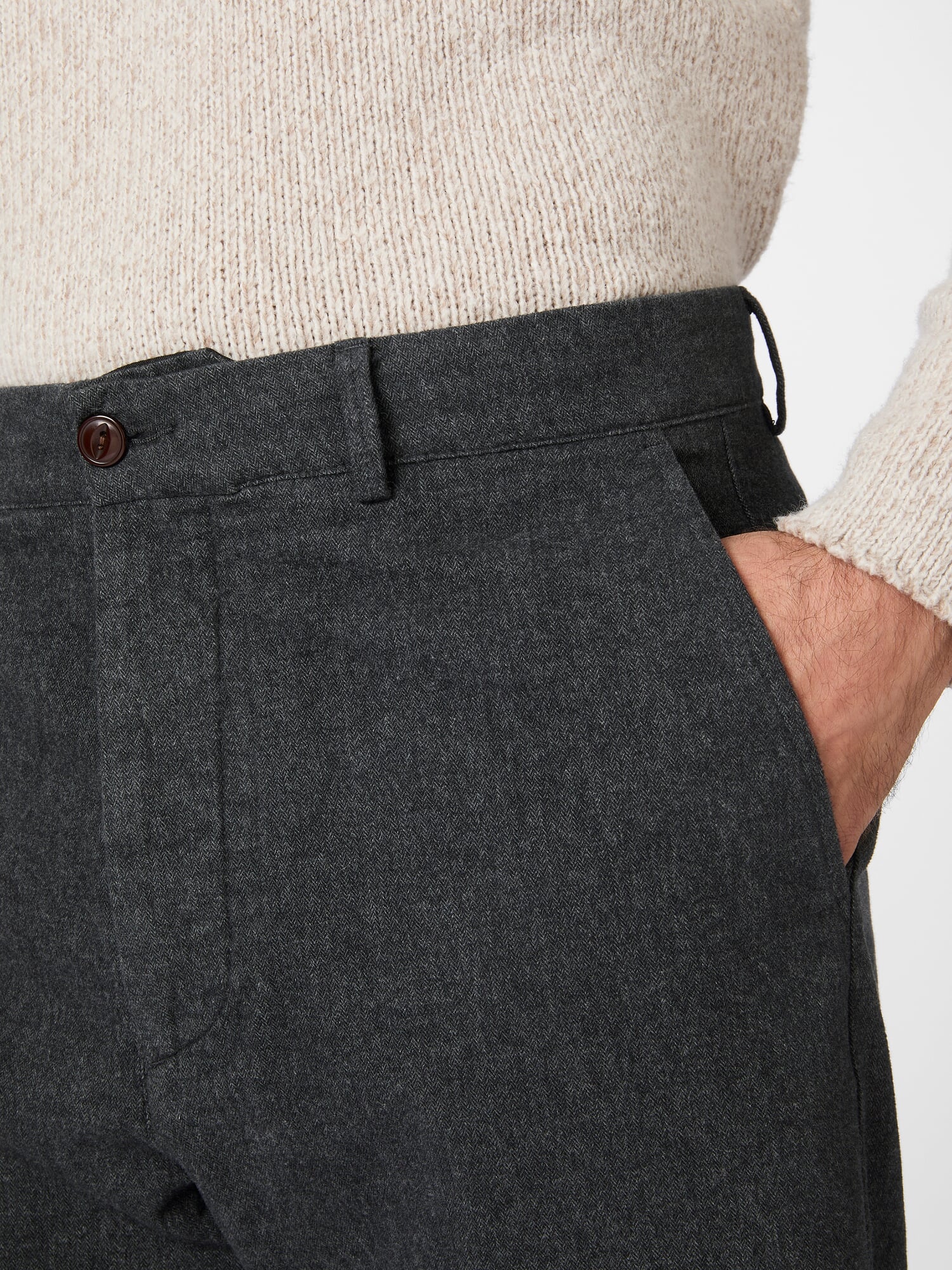 Mens trousers moleskin, Grey melange | Manufactum