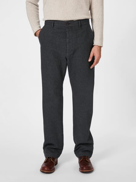 Herenbroek moleskin Grijs melange, gepresenteerd op een model