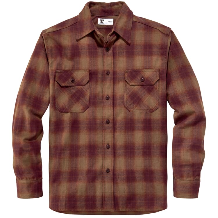 Chemise en flanelle pour homme, Orange-Rouge