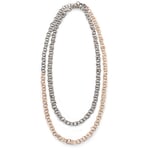 Long collier à finition martelée, oxydé or rose