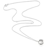 Ketting met matte hanger, zilver