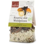 Biologische risotto met wilde paddenstoelen