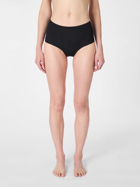 Women’s High-Waisted Briefs TENCEL™ Black, presented on a model