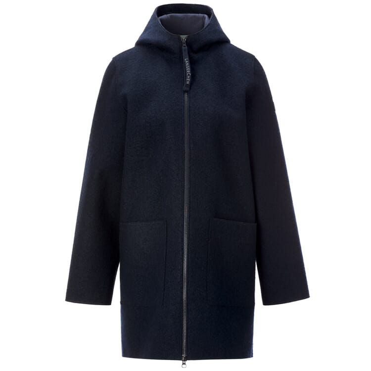 Parka en laine pour femme, Bleu marine