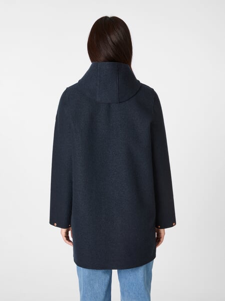 Damen-Wollparka Navy, Tragebild