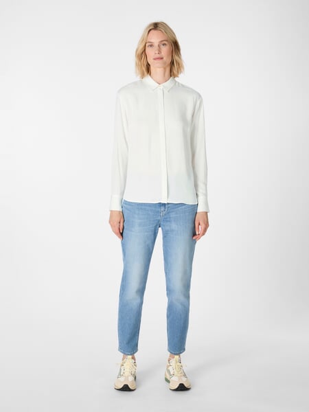 Viscose women's blouse White, presented on a model